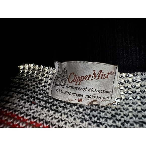 Vtg Nordic Fair Isle Aztec Southwestern Zip Up Thick Knit Sweater Cardigan Sz M - Picture 2 of 3